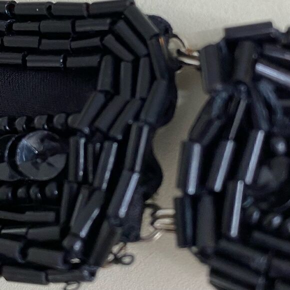 Vintage Scala Women's Bead Embellishments Scalloped Neck Back Cut-Out Dress - Picture 7 of 11